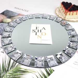 2024 cristal 13 "rond argent miroir verre chargeur plaque pour mariage et fête vaisselle événement <span class=keywords><strong>location</strong></span> événement <span class=keywords><strong>location</strong></span> sous <span class=keywords><strong>plateau</strong></span> - Product Image 4
