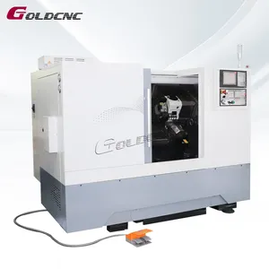 GOLDCNC mesin bubut baja tahan karat, mesin bubut multi fungsi Kombo TMC-8Y cnc suku cadang mobil aluminium