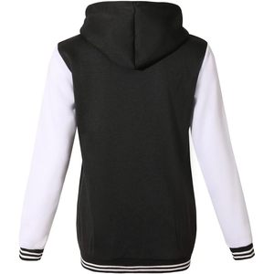 Chaqueta Deportiva de Mujer Babyhealthy con Capucha, Negra y Blanca, Tejida, Talla S - Product Image 2