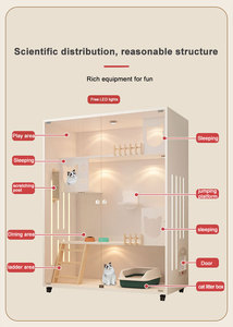 <span class=keywords><strong>กรง</strong></span>แมวหรูหรา สองชั้น บ้านสัตว์เลี้ยงแบบวิลล่า ขายส่ง ห้องคลอดแมว ตู้แมวไม้จริง - Product Image 3
