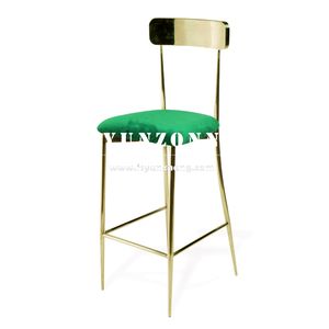 Highboy altın paslanmaz çelik ayak Bar taburesi ve masa seti oteller için zarif kokteyl mobilyaları - Product Image 4