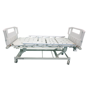 Lit d'hôpital LK-B9 à <span class=keywords><strong>double</strong></span> manivelle en plastique ABS et métal avec réglage de la hauteur de 460 à 780 mm, frein central pour salle de soins aux patients - Product Image 4