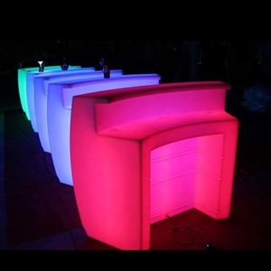 طقم بار بلاستيكي حديث مستعمل مع إضاءة LED متغيرة بـ16 لونًا مقاوم للماء IP65 أثاث كاونتر بار خارجي - Product Image 5