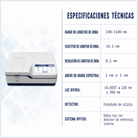 Spektrofotometer UV-Vis Kinerja Tinggi 190-1100nm Sinar Ganda Layar Sentuh 10,1 Inci Lampu Xenon untuk Analisis Laboratorium