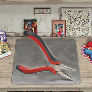 YTH คีมหนีบจมูกแบบเข็มเรียบเครื่องมือต่อผมทำด้วยตัวเองเครื่องมือต่อผมเหล็กคาร์บอนสูงปลอดภัยต่อเครื่องประดับชุบนิกเกิล - Product Image 3