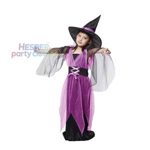 Costume de sorcière violette pour fille HP Halloween, robe et chapeau pour jeu d'imitation - Product Image 1