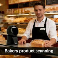 Sistema POS para Supermercado AIXW, Escáner de Código de Barras 2D de Escritorio, Lector de Códigos QR con Cable USB para Conexión a Computadora
