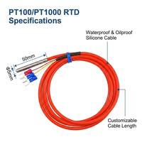 Sensor de Temperatura Personalizable de 3 Hilos RTD PT100 PT1000 con Carcasa de Acero Inoxidable, Compatible con OEM y ODM, Sonda de Temperatura