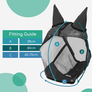 Nobleza Black Horse Care Fly Mask con funzione Anti-zanzara traspirante copre le orecchie - Product Image 5