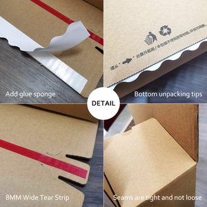 <span class=keywords><strong>Caja</strong></span> <span class=keywords><strong>de</strong></span> Cartón Corrugado Reciclable al por Mayor con Logotipo Personalizado, Autosellable, con Cierre <span class=keywords><strong>de</strong></span> <span class=keywords><strong>Cremallera</strong></span> y Tira Desprendible para Envíos - Product Image 5