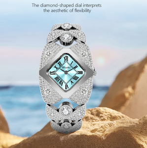 Orologio da <span class=keywords><strong>Donna</strong></span> <span class=keywords><strong>di</strong></span> <span class=keywords><strong>Marca</strong></span> <span class=keywords><strong>di</strong></span> Lusso con Diamanti, Design Retrò <span class=keywords><strong>di</strong></span> Alta Gamma, Movimento al Quarzo, Cinturino in Titanio e Quadrante con Lancette - Product Image 6