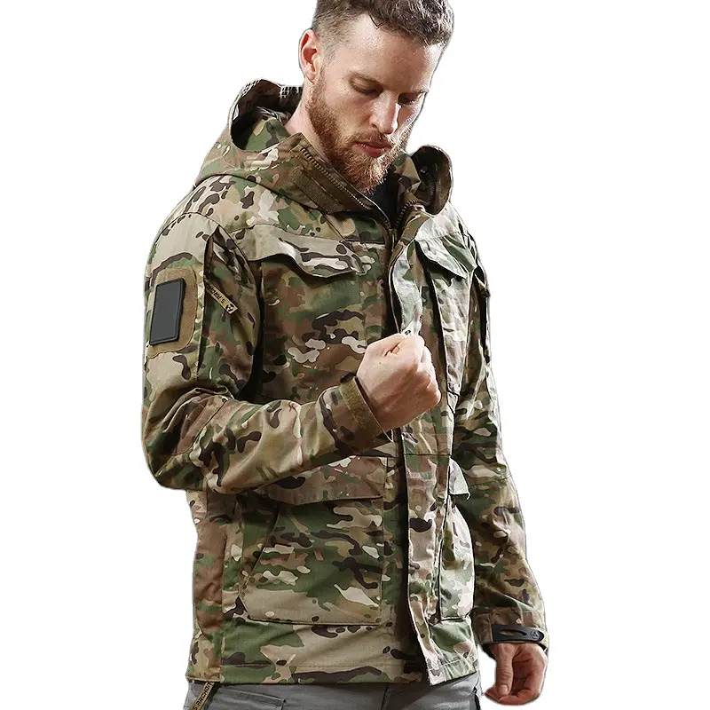 High quality camouflage jacket men's winter outdoor waterproof tactical jacket medium length multicam jacket