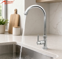 Robinet de cuisine monocommande en acier plastique, design moderne, finition chromée, pour vente en gros au Brésil