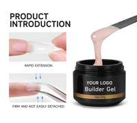 Gel Constructor de Uñas Duro OEM para Nail Art, Gel de Extensión sin HEMA en Tarro, Gel UV para Uñas de Marca Privada