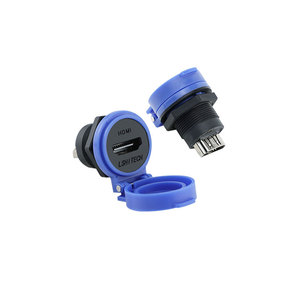 Connecteur circulaire industriel HD IP65, <span class=keywords><strong>prise</strong></span> femelle avec contact en cuivre, boîtier en nylon et adaptateur convertisseur avec couvercle anti-poussière - Product Image 5