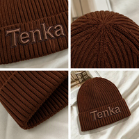 Bonnets d'hiver tricotés côtelés chauds pour hommes et femmes avec broderie personnalisée du logo de l'entreprise