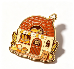 Pin de esmalte personalizado de panadería, insignia de solapa de aleación de zinc, pin de metal blando y duro para regalo y moda - Product Image 3