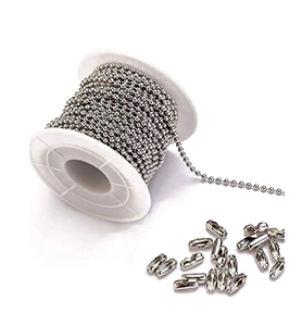 Thép không gỉ kim loại bóng Chuỗi vòng cổ hạt chuỗi con lăn bóng chuỗi - Product Image 2