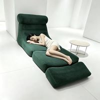 Canapé-lit moderne en tissu réglable avec rembourrage en mousse déchiquetée, design convertible et pliable pour salon, chambre et appartement