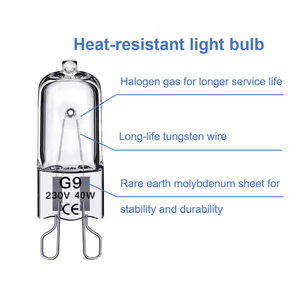 थोक कारखाने उच्च गुणवत्ता वाला हल्का हैलोजन बल्ब जी 9 20w 25w 40 60w हैलोजन लैंप - Product Image 2