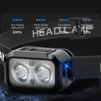 Lampe frontale 2 en 1 réglable avec 5 modes d'éclairage, lampe torche LED portable, étanche, pour les sports nocturnes, les situations d'urgence, l'utilisation en extérieur