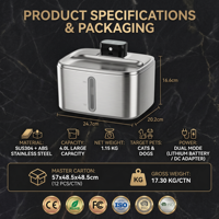 Bebedero Automático para Gatos de 4L, Inteligente, Portátil, con Batería Recargable, Ecológico, de Acero Inoxidable, con Filtro