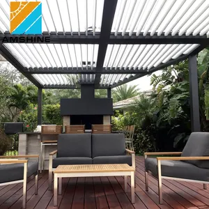 Kit di Pergola in alluminio manuale con baldacchino retrattile interamente coperto in metallo Gazebo da Patio all'ingrosso