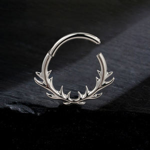 Minimalistischer Baumzweig Nasenring Piercing-Schmuck ASTM F136 Titan Septum-Ring Helix-Ohrringe Vergoldet Wasserfest - Product Image 4
