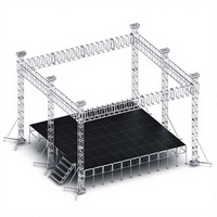 Plateforme de scène extérieure modulaire en alliage d'aluminium, légère, durable, 8x4 pieds/4x4 pieds, hauteur réglable