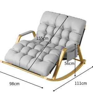 Sedia da comodino a dondolo scandinavo con padella moderna poltrona reclinabile per il tempo libero sedia girevole con poggiapiedi
