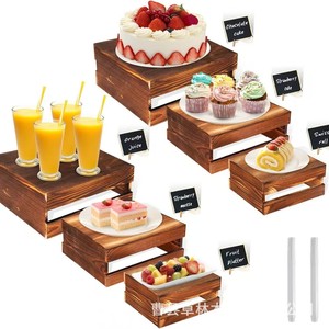 Expositor de madera para comercio transfronterizo, soporte apilable de madera maciza para tartas y postres, estante de almacenamiento para mercancía y accesorios - Product Image 3