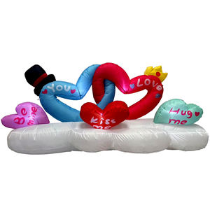 Cœurs gonflables romantiques lumineux à LED de 1,80 m, étanches IP44, pour la Saint-Valentin, anniversaire de mariage, demande en mariage, fête - Product Image 1