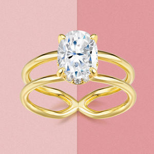 Обручальное кольцо из серебра 925 пробы с овальным вырезом - Product Image 6