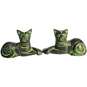 PARIJAT ARTISANAT Antique En Laiton Chat Figurine Mignon Chaton Animal Statue Art Déco Design Paire Chat Showpiece - Product Image 3