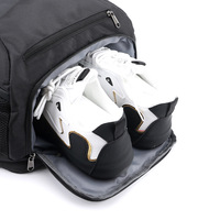 Sac à dos de sport unisexe léger en nylon et denim pour hommes et femmes, compartiment à chaussures indépendant, imperméable pour le basketball et le badminton
