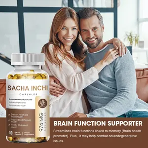 Cấp thực phẩm 60 cái Sacha Inchi dầu Viên nang 600mg Hữu Cơ Sacha Inchi chiết xuất hạt