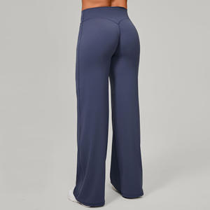 Широкие спортивные брюки для йоги и отдыха с прямыми штанинами, свободного кроя, для коррекции фигуры, однотонные, для трансграничной торговли (TK Explosions Europe, США) - Product Image 3