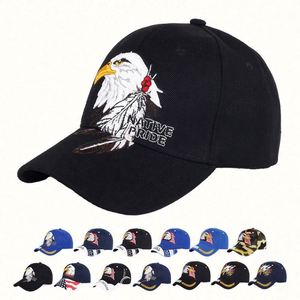 Casquette de baseball brodée d'un aigle et d'un drapeau américain, style créateur, vente en gros pour fabricants, OEM, États-Unis - Product Image 1