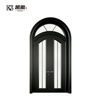 Porte extérieure moderne en aluminium à rupture de pont thermique, ignifuge, insonorisée, étanche et antivol pour appartement et hôtel