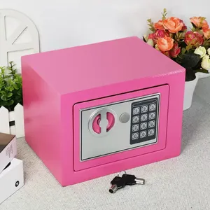 छोटे इलेक्ट्रॉनिक गुलाबी मिनी जमा कुंजी कार्यालय होम टाइम डिजिटल मनी जमा सुरक्षा बच्चों मिनी सुरक्षित बॉक्स
