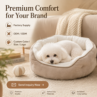 OEM/ODM Lieferant Premium Katzen- und Hundebett aus Massivholz mit weichem Plüsch, beruhigendes Haustiernest, erhöhter Rand, rutschfest, individuelles Logo, ganzjährig nutzbar