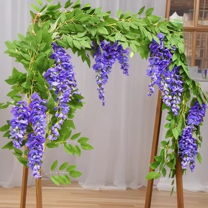 Guirlandes artificielles de glycine en soie Stupid Bird, fleurs réalistes pour décoration de mariage, couverture d'arche - Product Image 1