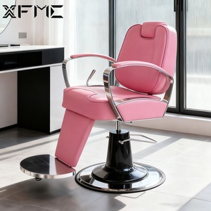 Mobilier de salon de coiffure Chaises de <span class=keywords><strong>coupe</strong></span> de <span class=keywords><strong>cheveux</strong></span> pour femmes Chaise de coiffure jaune Chaise de <span class=keywords><strong>coupe</strong></span> de <span class=keywords><strong>cheveux</strong></span> de barbier inclinable Salon avec tabouret - Product Image 3