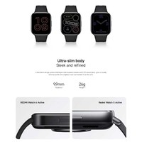 Montre connectée REDMI Watch 6 Active 41 mm carrée AMOLED avec réveil, moniteur de fréquence cardiaque, suivi du sommeil, GPS, NFC, bracelet unisexe en TPU