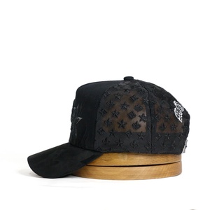 Casquettes de camionneur en maille avec logo personnalisé et broderie 3D, casquettes de baseball en daim avec strass, gorras de haute qualité en gros - Product Image 3