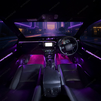KYNCHO LED Araç Ambiyans Işık Kiti Toyota Hilux için 12V 64 Renk İç Mekan Senfoni Oto İç Aydınlatma Bluetooth APP Kontrolü