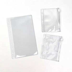 Enveloppes à billets en PVC personnalisables Sac de rangement étanche pour reliure transparente mate Recharges <span class=keywords><strong>Pochette</strong></span> à feuilles mobiles avec fermeture éclair - Product Image 2