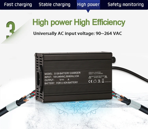 E-xe đạp Scooter sạc S120 48V 54.6V 58.8V 58.4V 3A cho 48V Li-ion LiFePO4 chì axit pin sạc - Product Image 5