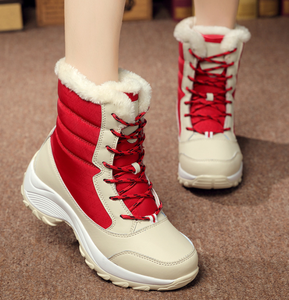 Bottes de neige en coton imperméable pour femmes <span class=keywords><strong>2022</strong></span> haut épais étudiants conception à lacets pour les saisons d'automne et d'été - Product Image 4