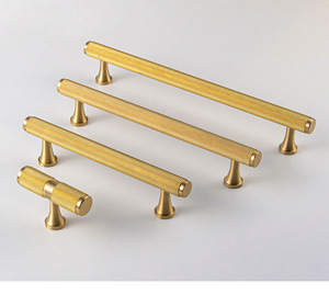 JAYA Latão Mobiliário Sólido Porta do Armário com Escovado Latão Puxar Luxo Latão Porta Ouro Meio Século Moderno Maçaneta